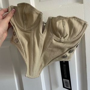 white fox corset top